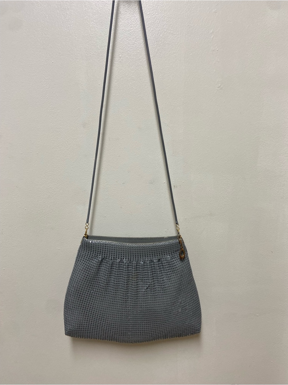 Vintage Creative Designs Italy Gray Metal Mesh Shoulder Bag